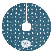 Blauwe dennenbomen patroon aangepaste familie mono kerstboom rok (Voorkant)