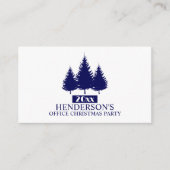 Blauwe dennenboom silhouetten, Kerst Party Ticket Informatiekaartje (Voorkant)