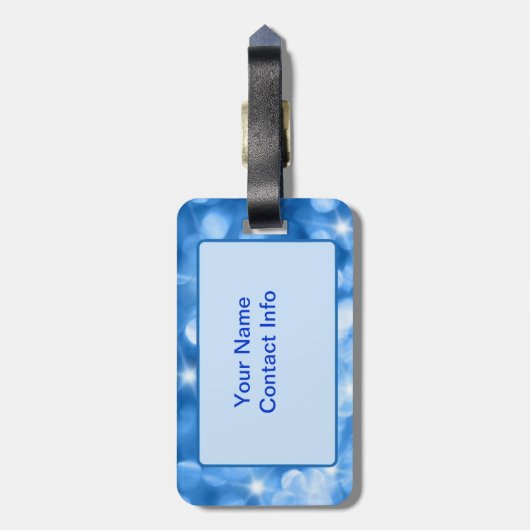 Blauwe Designer Bagage Label (Achterkant verticaal)