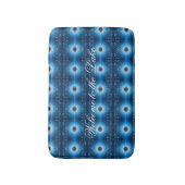 Blauwe Designer Bloemenmat voor het meer Badmat (Voorkant Verticaal)