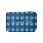 Blauwe Designer Bloemenmat voor het meer Badmat (Voorkant)