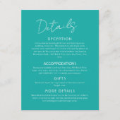 Blauwe Details Grote Trouw Bijkaart Informatiekaartje (Voorkant)