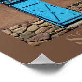 Blauwe Deur Adobe Santa Fe New Mexico Poster (Hoek)