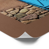 Blauwe deur Adobe Santa Fe New Mexico Poster (Hoek)