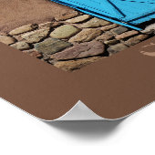 Blauwe Deur Adobe Santa Fe New Mexico Poster (Hoek)
