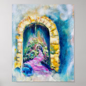 Blauwe deur Art Poster (Voorkant)