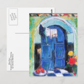 Blauwe deur - briefkaart (Voorkant / Achterkant)