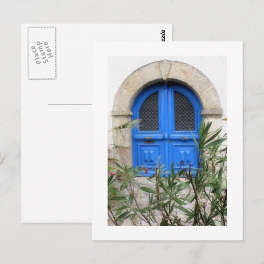 Blauwe deur briefkaart (Voorkant / Achterkant)