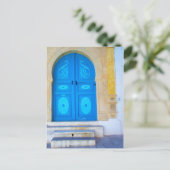 Blauwe deur briefkaart (Staand voorkant)