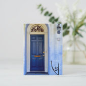Blauwe deur briefkaart (Staand voorkant)
