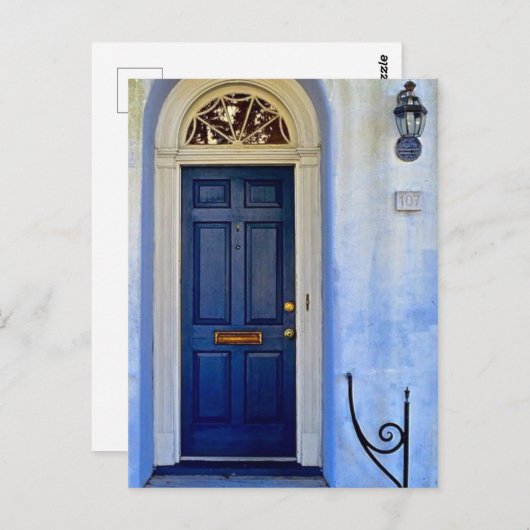 Blauwe deur briefkaart (Voorkant / Achterkant)