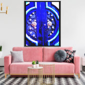 Blauwe deur canvas afdruk (Insitu (Woonkamer))