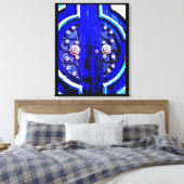 Blauwe deur canvas afdruk (Insitu (Slaapkamer))