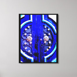 Blauwe deur canvas afdruk