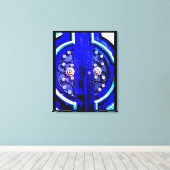 Blauwe deur canvas afdruk (Insitu (Houten vloer))