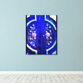 Blauwe deur canvas afdruk (Insitu (Houten vloer))