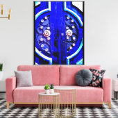 Blauwe deur canvas afdruk (Insitu (Woonkamer))