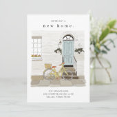 Blauwe deur geïllustreerde bewegende aankondiging (Staand voorkant)