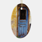 Blauwe deur Griekenland Rustisch  Grieks Keramisch Ornament (Rechts)