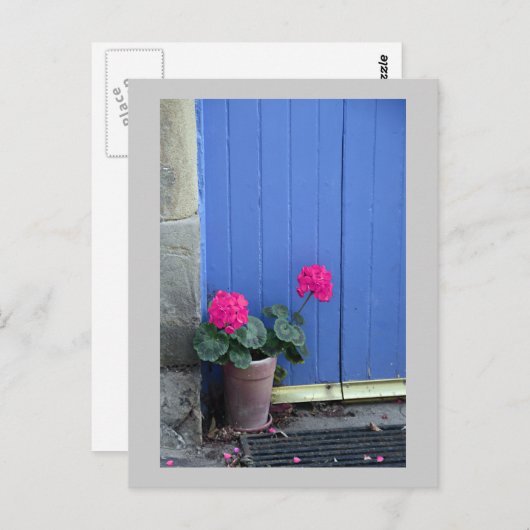 Blauwe deur in het Briefkaart Culross (Voorkant / Achterkant)