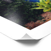 Blauwe deur in het ruim foto afdruk (Hoek)