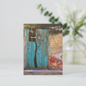 Blauwe deur in Merida Briefkaart (Staand voorkant)