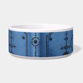 Blauwe deur keramische pen voerbakje