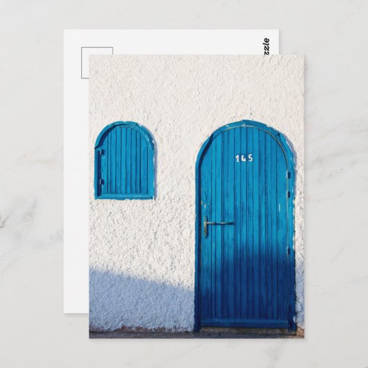 "BLAUWE DEUR, MAROKKO", BRIEFKAART VOOR REISFOTOGR (Voorkant / Achterkant)