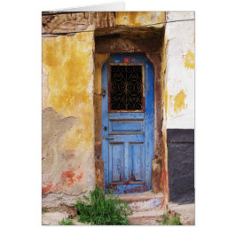 Blauwe deur op het Griekse eiland Mykonos
