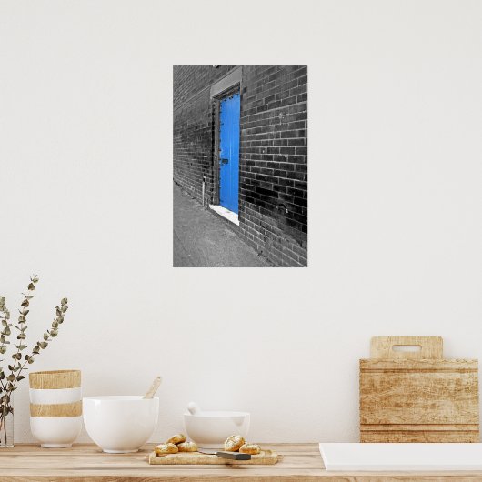 Blauwe deur poster (Keuken)