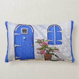 Blauwe deur Stucco startpunt Sierkussen Kussen
