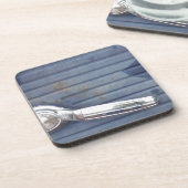  blauwe deur, zilverhandje drankjes onderzetter (Linkerzijde)