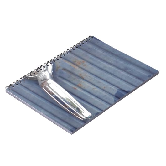  blauwe deur, zilverhandje notitieboek (Linkerzijde)