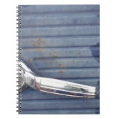  blauwe deur, zilverhandje notitieboek (Voorkant)