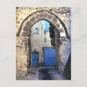 Blauwe deuren briefkaart