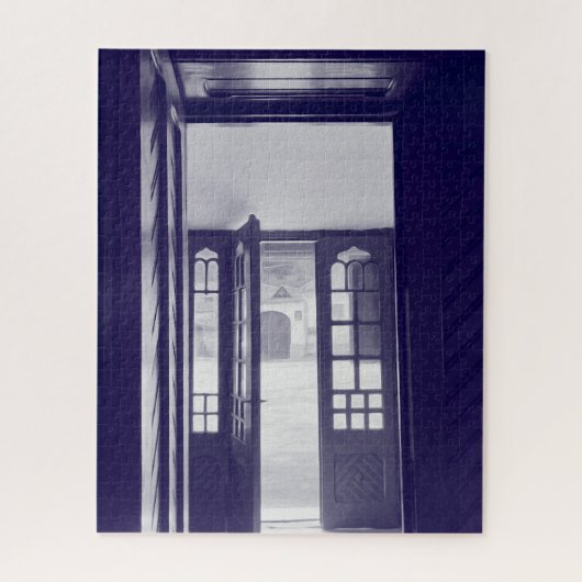 Blauwe deuren legpuzzel (Verticaal)