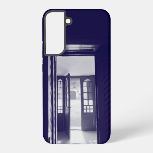 Blauwe deuren samsung galaxy hoesje (Achterkant)