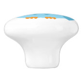 Blauwe deurknop keramische knop (Zijkant)