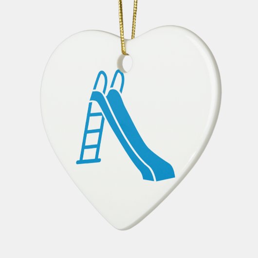 Blauwe dia keramisch ornament (Links)