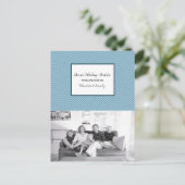 Blauwe diagonaal feestdag foto feestdagenkaart (Staand voorkant)