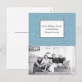 Blauwe diagonaal feestdag foto feestdagenkaart (Voorkant / Achterkant)