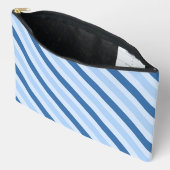 Blauwe diagonale gestreepte etui (Open)
