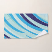 Blauwe diagonale streep bad handdoek (Handdoek)