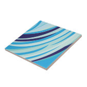 Blauwe diagonale streep tegeltje (Zijkant)