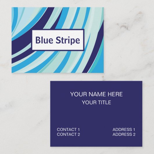 Blauwe diagonale streep visitekaartje (Voorkant / Achterkant)