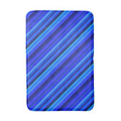 Blauwe diagonale strepen badmat (Voorkant Verticaal)