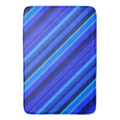 Blauwe diagonale strepen badmat (Voorkant Verticaal)
