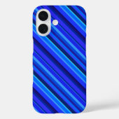 Blauwe diagonale strepen Case-Mate iPhone case (Achterkant)