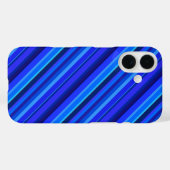 Blauwe diagonale strepen Case-Mate iPhone case (Achterkant (horizontaal))