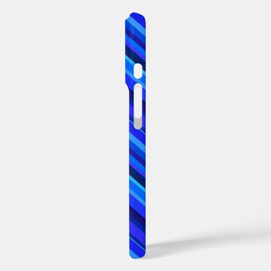 Blauwe diagonale strepen Case-Mate iPhone case (Achterkant / Links)